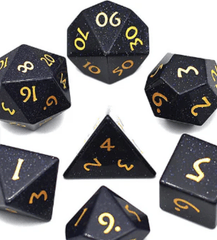 Blue Sandstone - Gemstone Engraved with Gold
